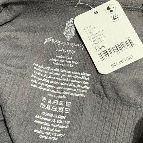 FP MOVEMENT Good Karma Square Neck Bra XS/S Gunmetal NWT - Picture 3 of 6